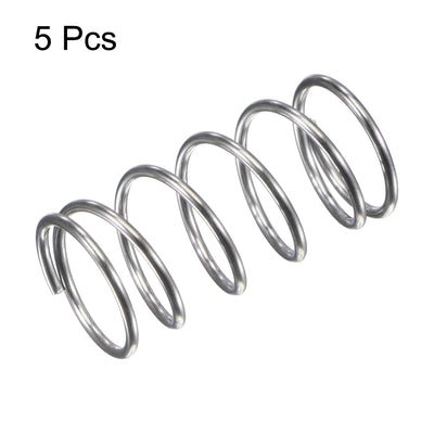 Harfington Uxcell 15mmx1.2mmx30mm 304 Stainless Steel Compression Spring 15.7N Load Capacity 5pcs