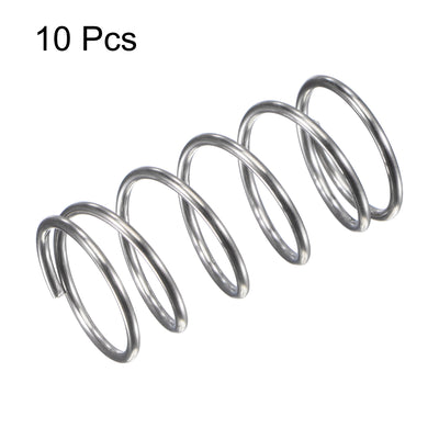 Harfington Uxcell 15mmx1.2mmx30mm 304 Stainless Steel Compression Spring 15.7N Load Capacity 10pcs