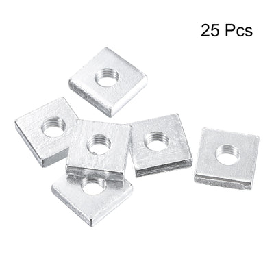 Harfington Uxcell Square Nuts M6x20mmx5mm Zinc-Plated Metric Coarse Thread Assortment Kit 25pcs