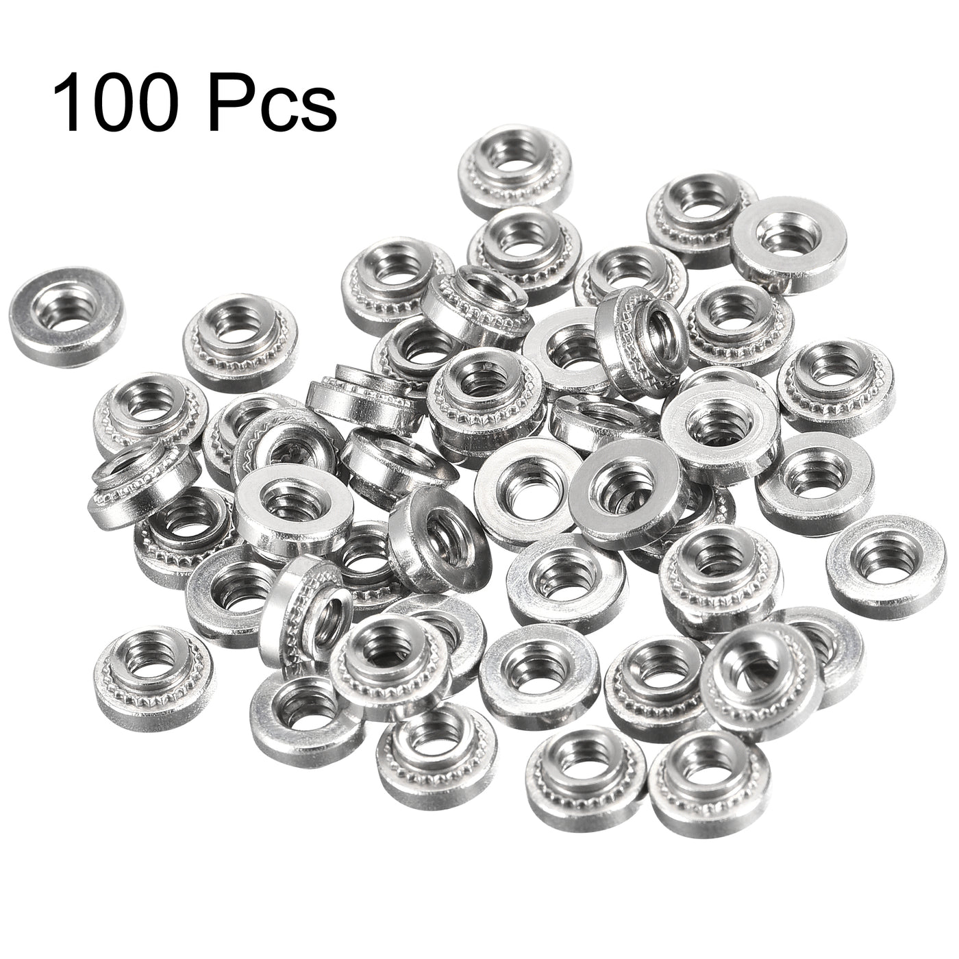 uxcell Uxcell Self -Clinching Nuts,#6-32x2.74mm Stainless Steel Rivet Nut Fastener 100pcs