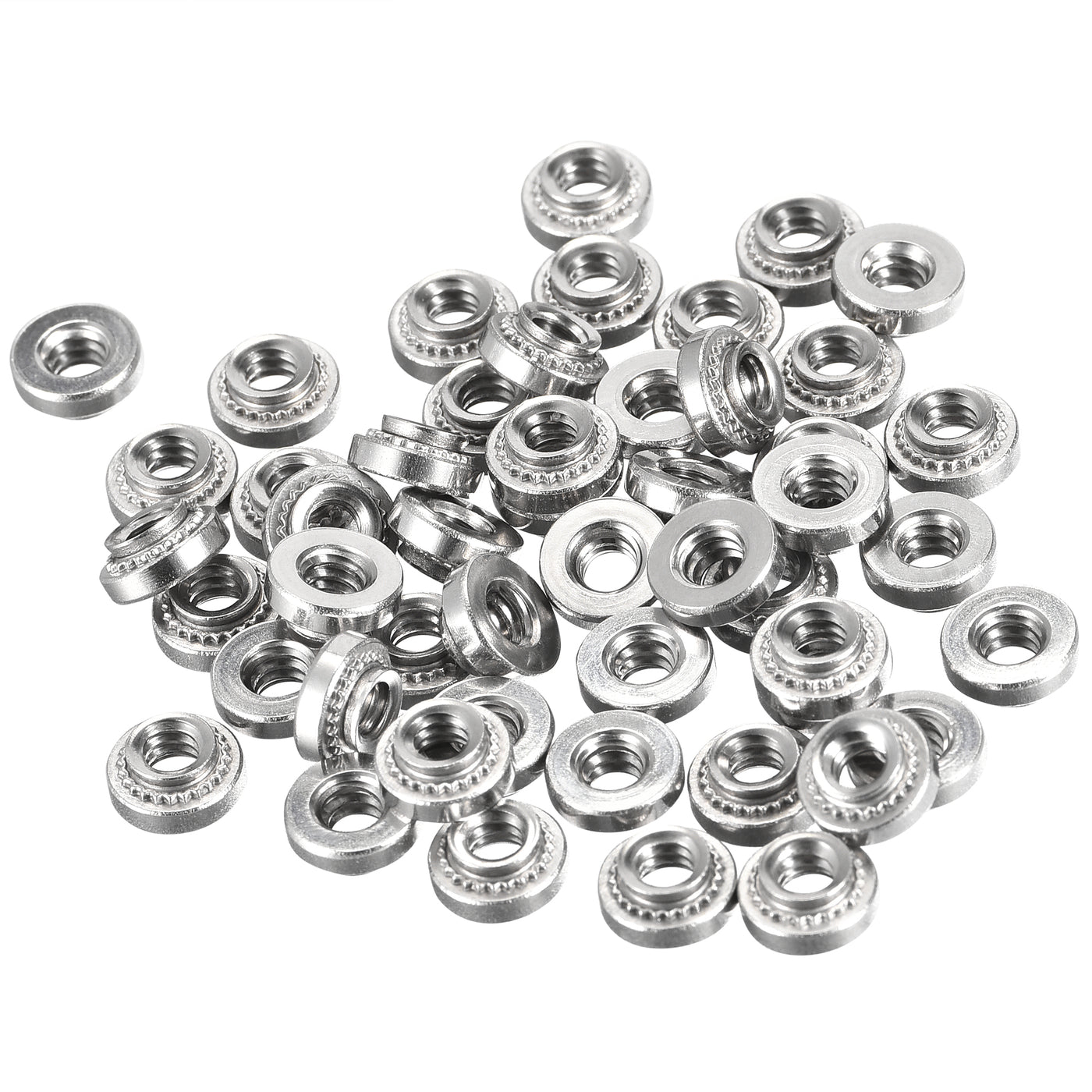uxcell Uxcell Self -Clinching Nuts,#6-32x2.74mm Stainless Steel Rivet Nut Fastener 100pcs