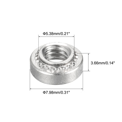 Harfington Uxcell Self -Clinching Nuts,#8-32x3.66mm Stainless Steel Rivet Nut Fastener 50pcs