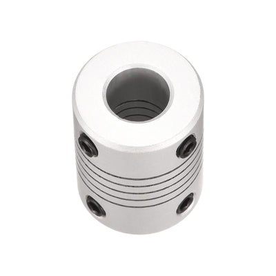 Harfington Uxcell 7mm to 9mm Aluminum Alloy Shaft Coupling Flexible Coupler L25xD19 Silver