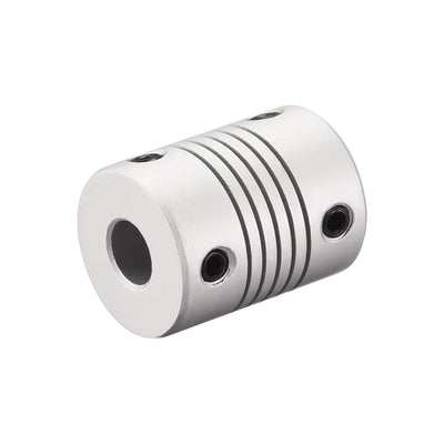 Harfington Uxcell 7mm to 9mm Aluminum Alloy Shaft Coupling Flexible Coupler L25xD19 Silver