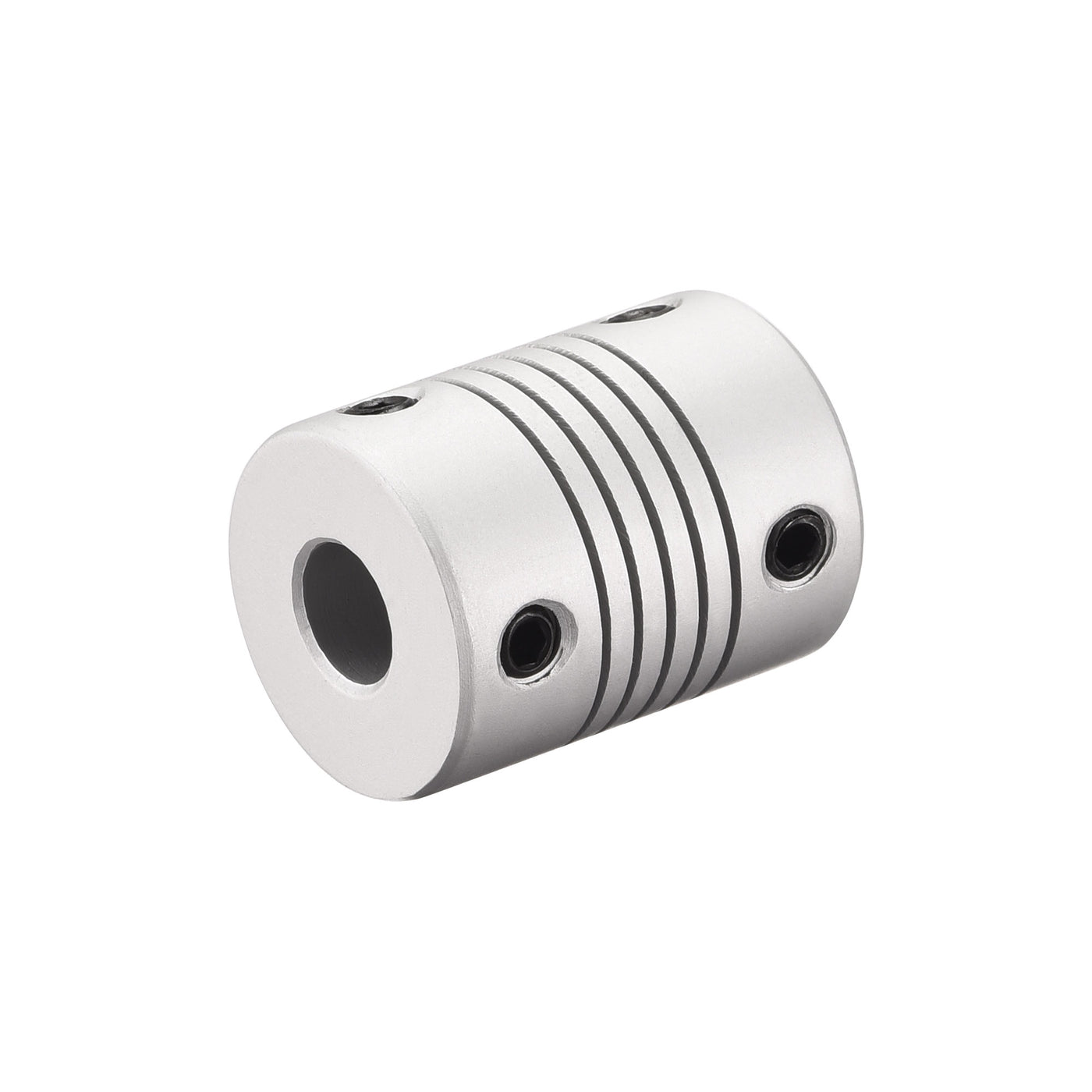 uxcell Uxcell 6mm to 8mm Aluminum Alloy Shaft Coupling Flexible Coupler L25xD19 Silver,5pcs