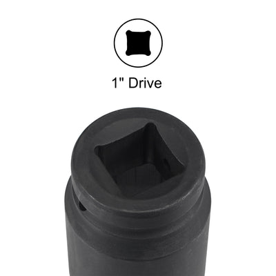 Harfington Uxcell 1" Drive by 41mm 6-Point Impact Socket, CR-MO 80mm Length, Standard Metric Sizes