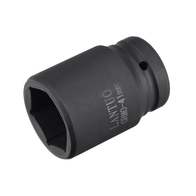 Harfington Uxcell 1" Drive by 41mm 6-Point Impact Socket, CR-MO 80mm Length, Standard Metric Sizes