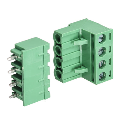 Harfington Uxcell 4 Pin 5.08mm Pitch Male Female PCB Screw Terminal Block 10 Sets