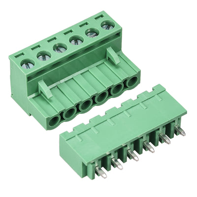 Harfington Uxcell 6 Pin 5.08mm Pitch Male Female PCB Screw Terminal Block 5 Sets