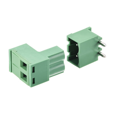 Harfington Uxcell 2-Pin 5.08mm Pitch Right Angle PCB Screw Terminal Block Connector 5 Sets