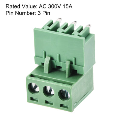Harfington Uxcell 3-Pin 5.08mm Pitch Right Angle PCB Screw Terminal Block Connector 5 Sets