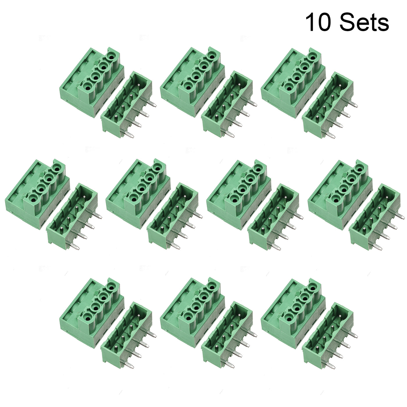 uxcell Uxcell 4-Pin 5.08mm Pitch Right Angle PCB Screw Terminal Block Connector 10 Sets