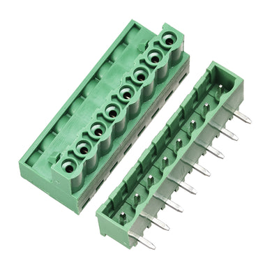 Harfington Uxcell 8-Pin 5.08mm Pitch Right Angle PCB Screw Terminal Block Connector 5 Sets