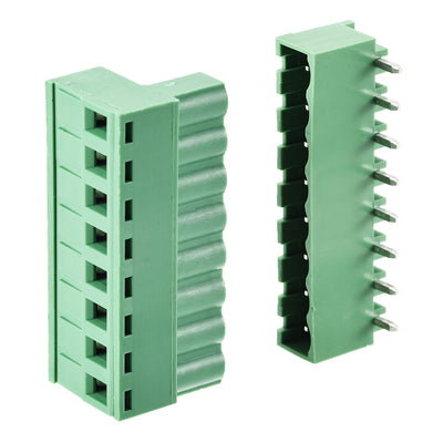 Harfington Uxcell 8-Pin 5.08mm Pitch Right Angle PCB Screw Terminal Block Connector 10 Sets