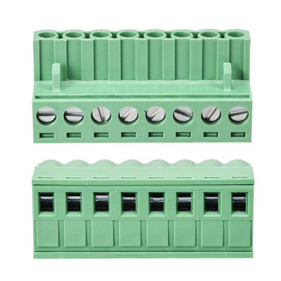 Harfington Uxcell 8-Pin 5.08mm Pitch Right Angle PCB Screw Terminal Block Connector 10 Sets