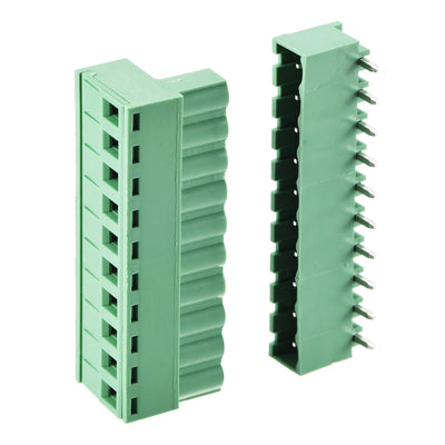 Harfington Uxcell 10-Pin 5.08mm Pitch Right Angle PCB Screw Terminal Block Connector 10 Sets