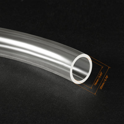 Harfington Uxcell PVC Clear Vinyl Tubing, 16mm(5/8") ID 20mm(25/32") OD 3.3ft Plastic Pipe Air Water Hose with Clamps