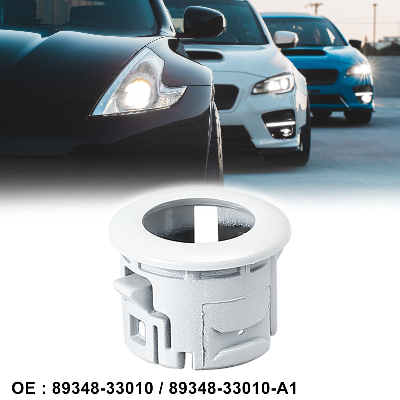 X AUTOHAUX 89348-33010 Car Bumper Parking Assist Sensor Retainer Holder Bracket for Lexus ES350 2007-2012 HS250h 2010-2012 White