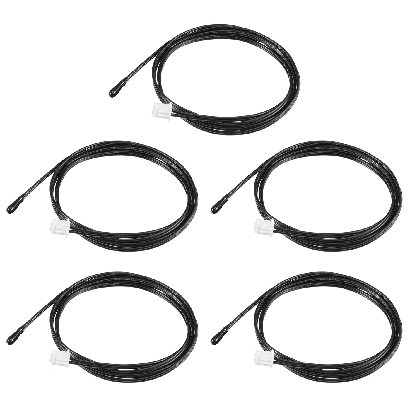 uxcell Uxcell 5pcs 5K NTC Temperature Sensor Probe 3.3ft Digital Thermometer Extension Cable