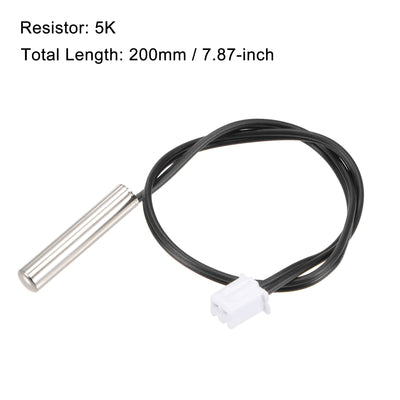 Harfington Uxcell 2pcs 5K Temperature Sensor Probe, Stainless Steel NTC Thermal Sensor Probe 200mm Digital Thermometer Extension Cable