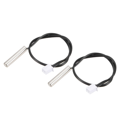 Harfington Uxcell 2pcs 5K Temperature Sensor Probe, Stainless Steel NTC Thermal Sensor Probe 200mm Digital Thermometer Extension Cable