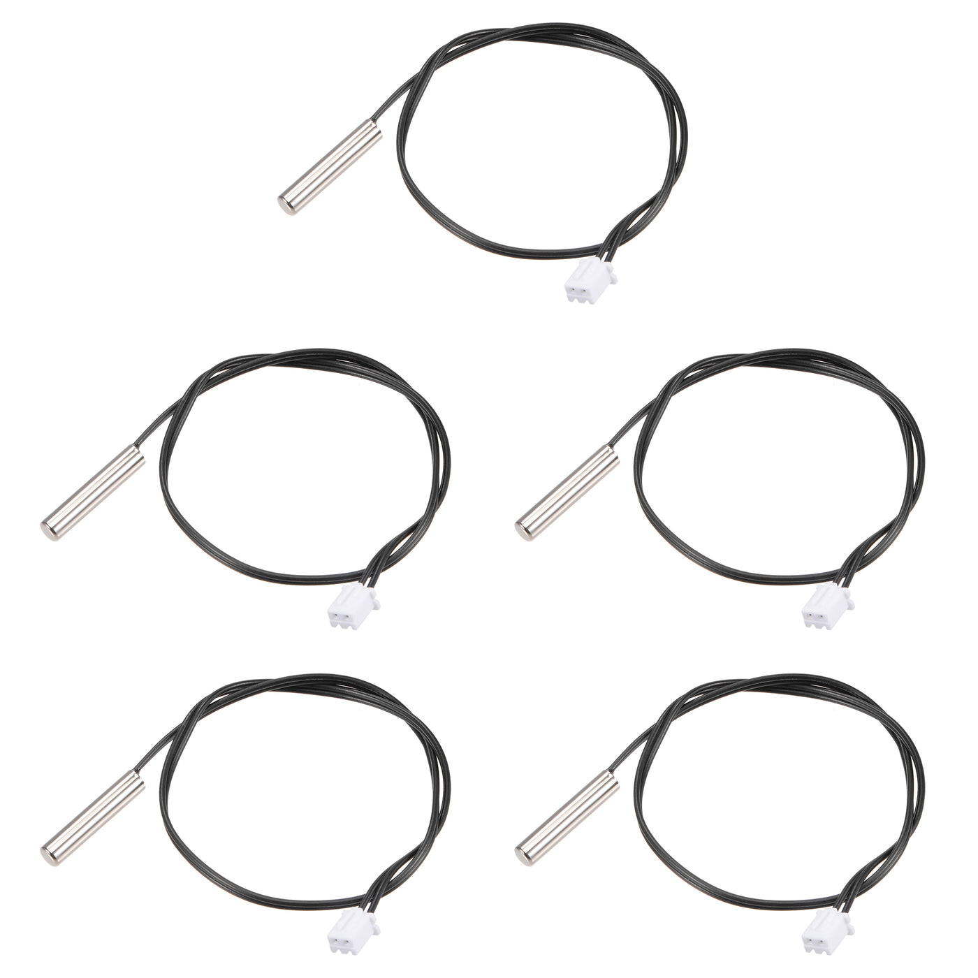 uxcell Uxcell 5pcs 5K Temperature Sensor Probe, Stainless Steel NTC Thermal Sensor Probe 30cm Digital Thermometer Extension Cable