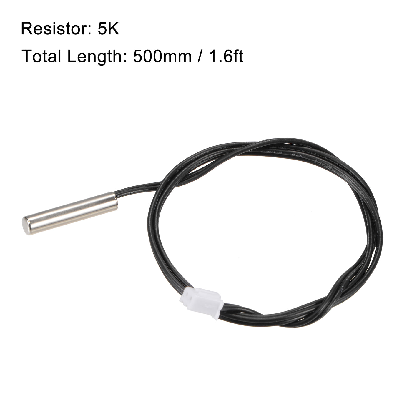 uxcell Uxcell 2pcs 5K Temperature Sensor Probe, Stainless Steel NTC Thermal Sensor Probe 50cm Digital Thermometer Extension Cable