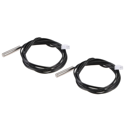 Harfington Uxcell 2pcs 5K Temperature Sensor Probe, Stainless Steel NTC Thermal Sensor Probe 3.3ft Digital Thermometer Extension Cable
