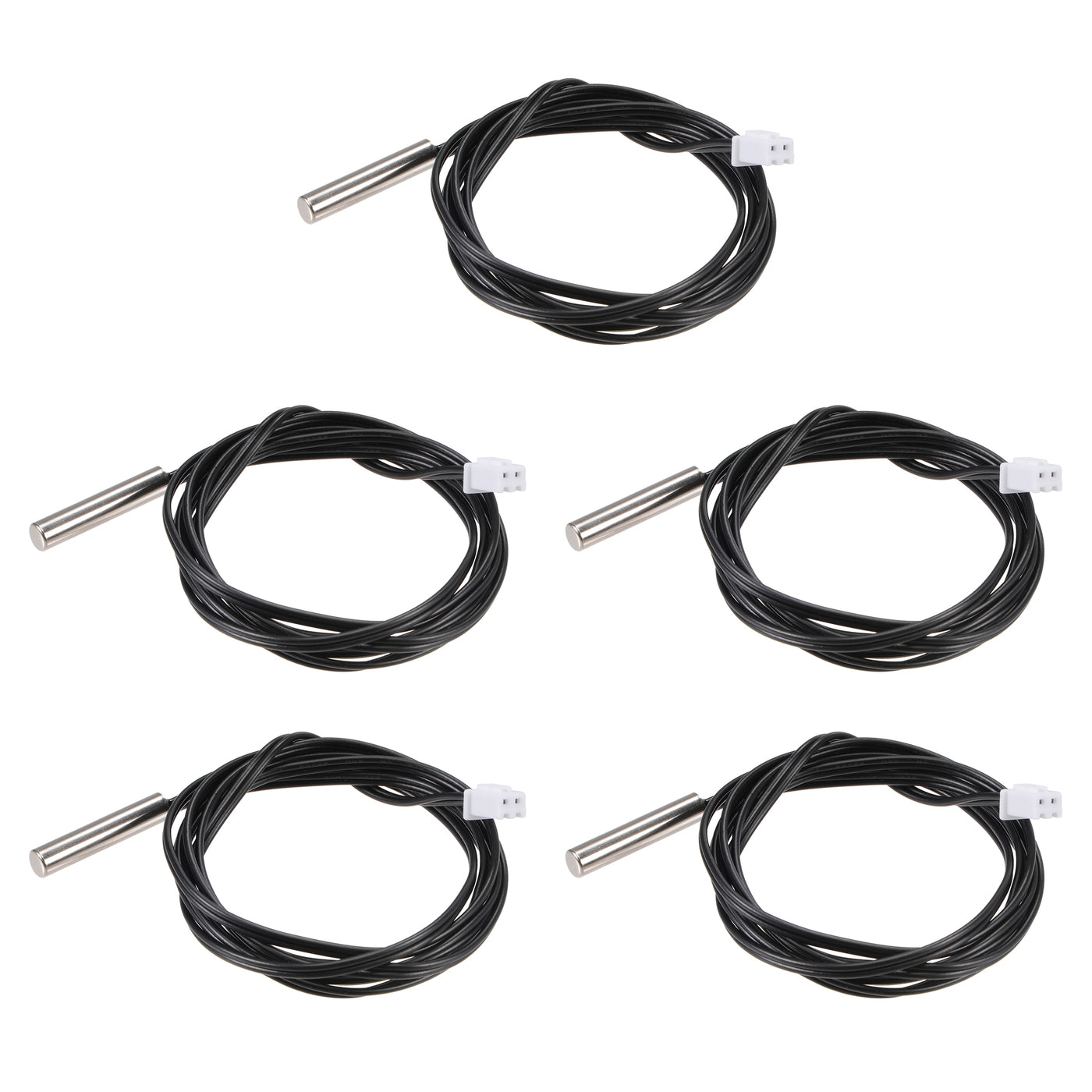 uxcell Uxcell 5pcs 5K Temperature Sensor Probe, Stainless Steel NTC Thermal Sensor Probe 3.3ft Digital Thermometer Extension Cable