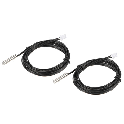 Harfington Uxcell 2pcs 5K Temperature Sensor Probe, Stainless Steel NTC Thermal Sensor Probe 6.6ft Digital Thermometer Extension Cable