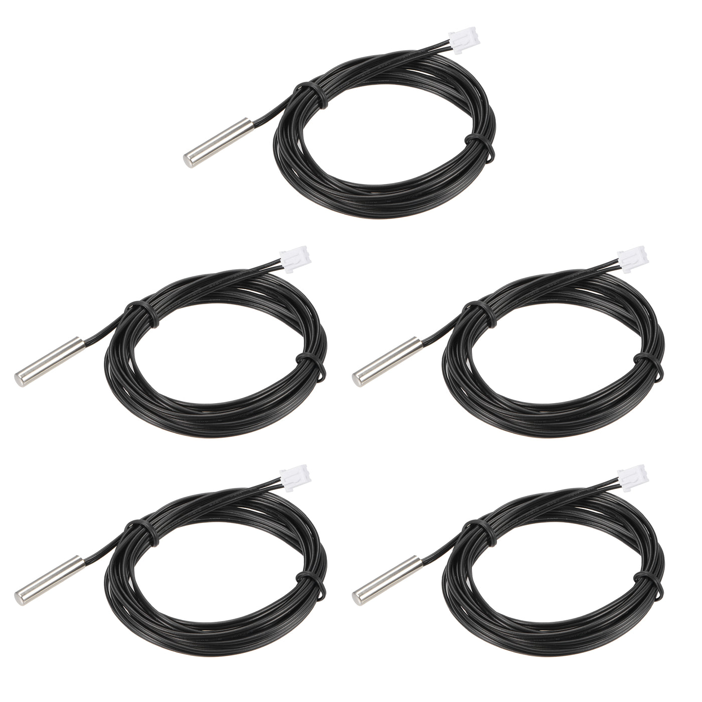 uxcell Uxcell 5pcs 5K Temperature Sensor Probe, Stainless Steel NTC Thermal Sensor Probe 6.6ft Digital Thermometer Extension Cable