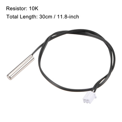 Harfington Uxcell 2pcs 10K Temperature Sensor Probe, Stainless Steel NTC Thermal Sensor Probe 30cm Digital Thermometer Extension Cable