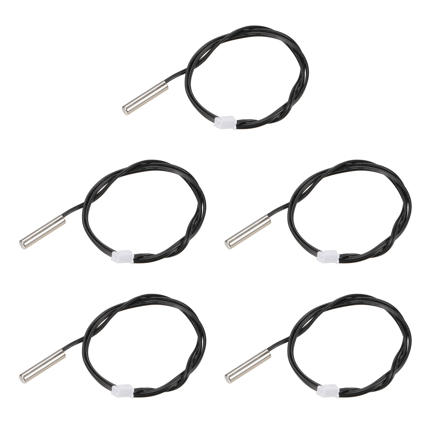 uxcell Uxcell 5pcs 10K Temperature Sensor Probe, Stainless Steel NTC Thermal Sensor Probe 50cm Digital Thermometer Extension Cable
