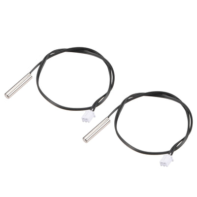 Harfington Uxcell 2pcs 15K Temperature Sensor Probe, Stainless Steel NTC Thermal Sensor Probe 30cm Digital Thermometer Extension Cable