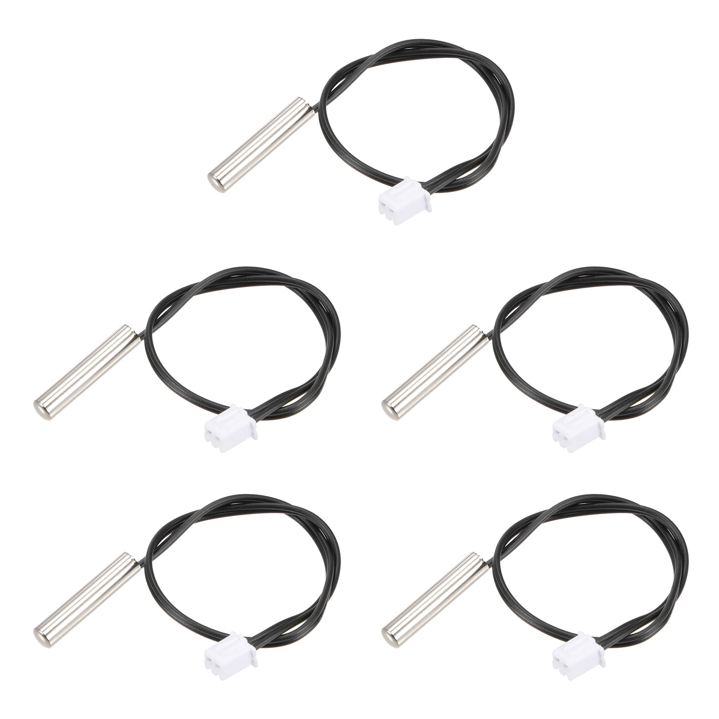 uxcell Uxcell 5pcs 20K Temperature Sensor Probe, Stainless Steel NTC Thermal Sensor Probe 200mm Digital Thermometer Extension Cable