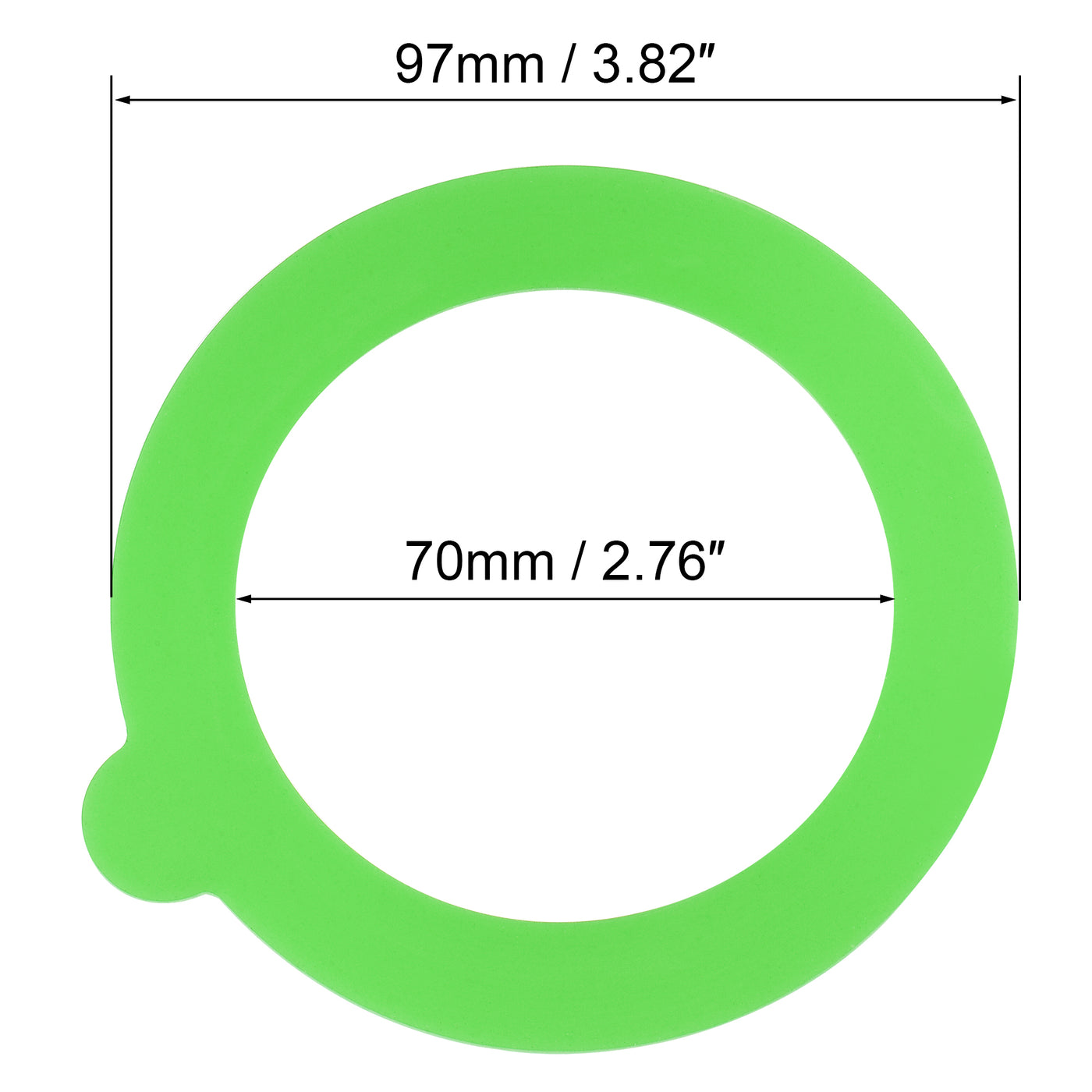 Harfington Uxcell Silicone Jar Gaskets, 98mm OD 70mm ID 2mm Thickness Airtight Sealing Rings Replacement for Regular Mouth Can, Green, Pack of 6