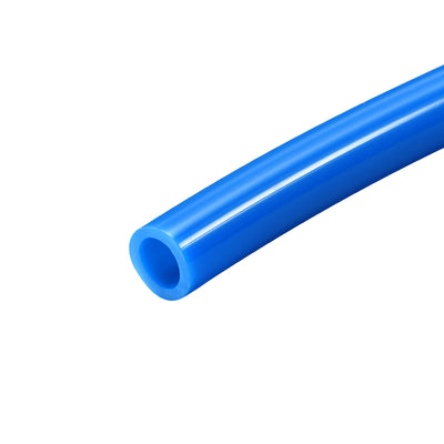 Harfington Uxcell Pneumatic Air Hose Tubing PU Air Compressor Tube 8mm/0.3''ID x 12mm/0.5''OD x 5m/16.4Ft Polyurethane Pipe Blue with 7 Type Connect Fittings