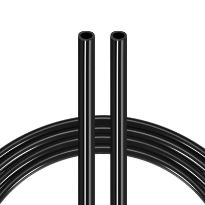 Harfington Uxcell Pneumatic Air Hose Tubing Air Compressor Tube 8mm/0.31''ID x 12mm/0.47''OD x 8m/26.2Ft Polyurethane Pipe Black