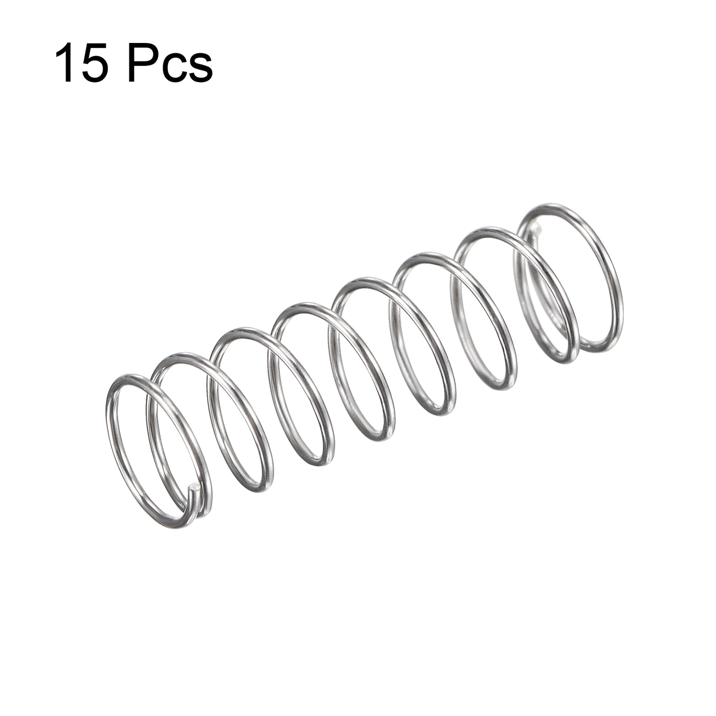 uxcell Uxcell 5mmx0.4mmx15mm 304 Stainless Steel Compression Spring 2N Load Capacity 15pcs
