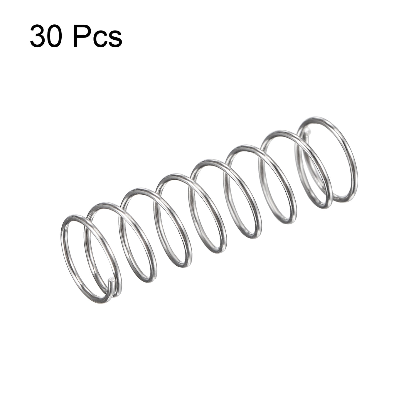 uxcell Uxcell 5mmx0.4mmx15mm 304 Stainless Steel Compression Spring 2N Load Capacity 30pcs