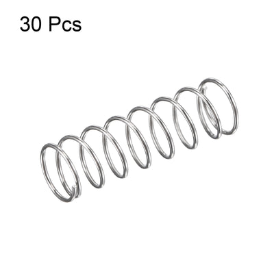 Harfington Uxcell 5mmx0.4mmx15mm 304 Stainless Steel Compression Spring 2N Load Capacity 30pcs