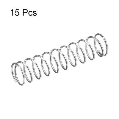 Harfington Uxcell 5mmx0.4mmx20mm 304 Stainless Steel Compression Spring 2N Load Capacity 15pcs