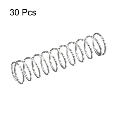 Harfington Uxcell 5mmx0.4mmx20mm 304 Stainless Steel Compression Spring 2N Load Capacity 30pcs