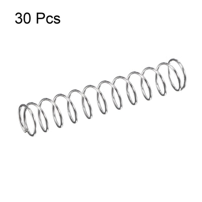 Harfington Uxcell 5mmx0.4mmx25mm 304 Stainless Steel Compression Spring 2N Load Capacity 30pcs
