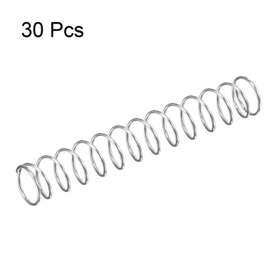 Harfington Uxcell 5mmx0.4mmx30mm 304 Stainless Steel Compression Spring 2N Load Capacity 30pcs
