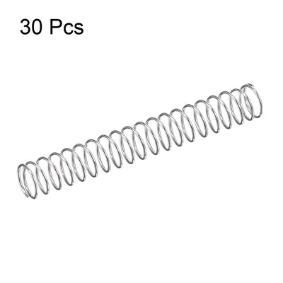 Harfington Uxcell 5mmx0.4mmx35mm 304 Stainless Steel Compression Spring 2N Load Capacity 30pcs