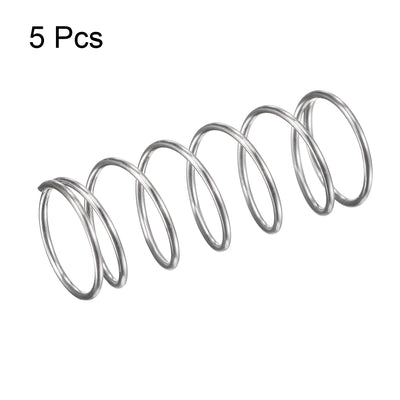 Harfington Uxcell 10mmx0.7mmx25mm 304 Stainless Steel Compression Spring 11.8N Load Capacity 5pcs