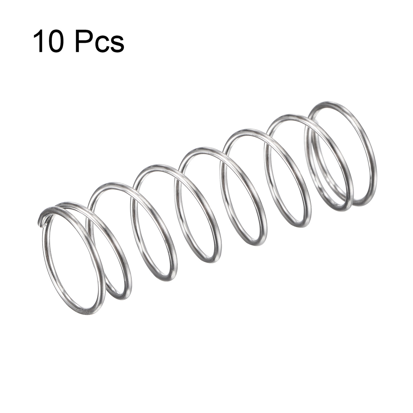 uxcell Uxcell 10mmx0.7mmx30mm 304 Stainless Steel Compression Spring 11.8N Load Capacity 10pcs
