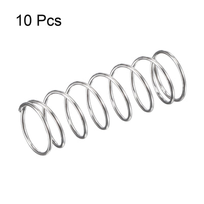 Harfington Uxcell 10mmx0.7mmx30mm 304 Stainless Steel Compression Spring 11.8N Load Capacity 10pcs