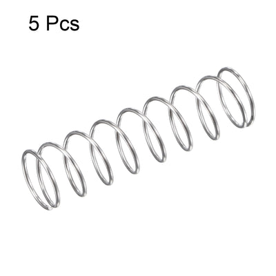 Harfington Uxcell 10mmx0.7mmx35mm 304 Stainless Steel Compression Spring 11.8N Load Capacity 5pcs